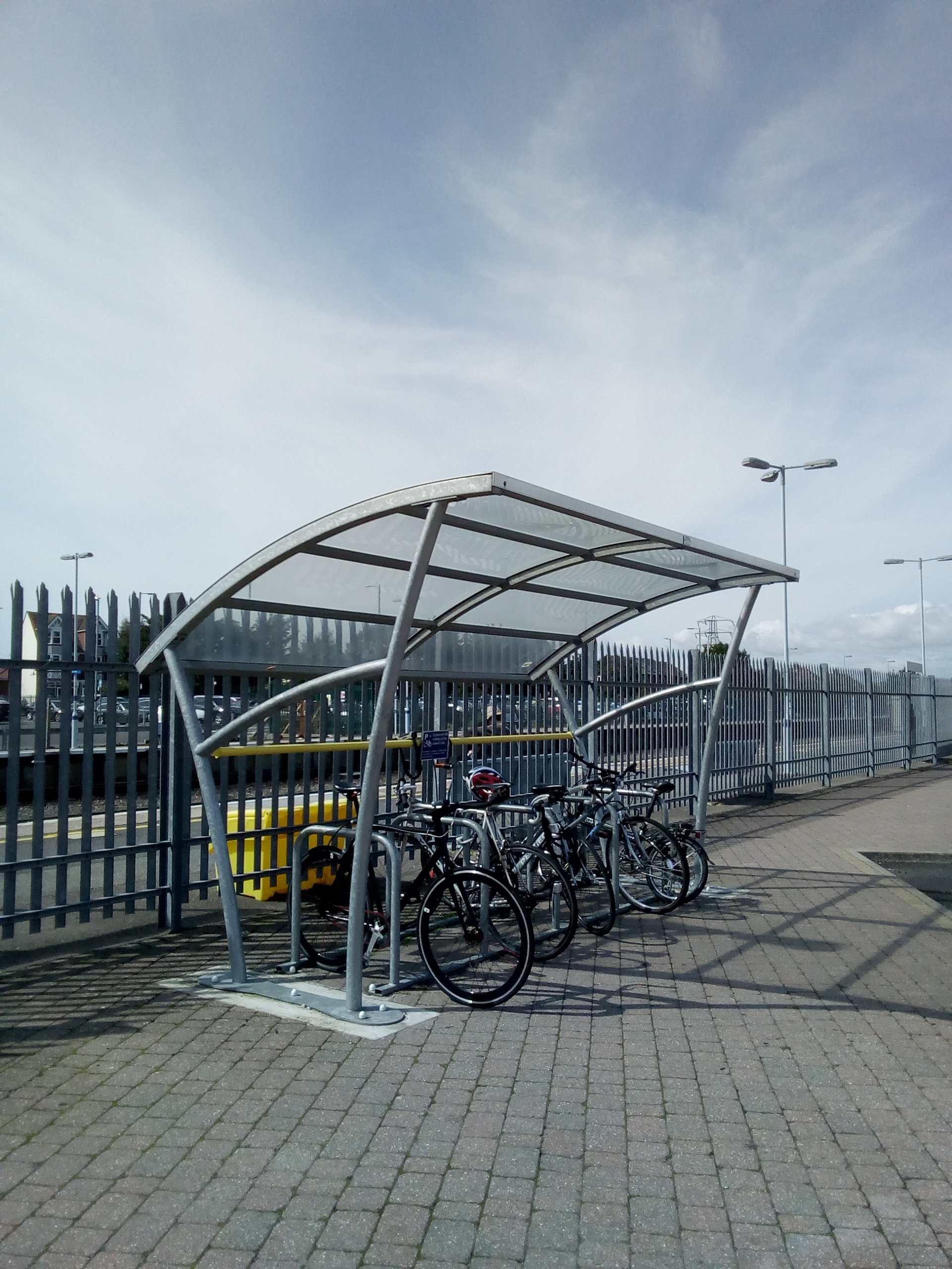 Cycle stand on Cheriton side of line at Folkestone West station